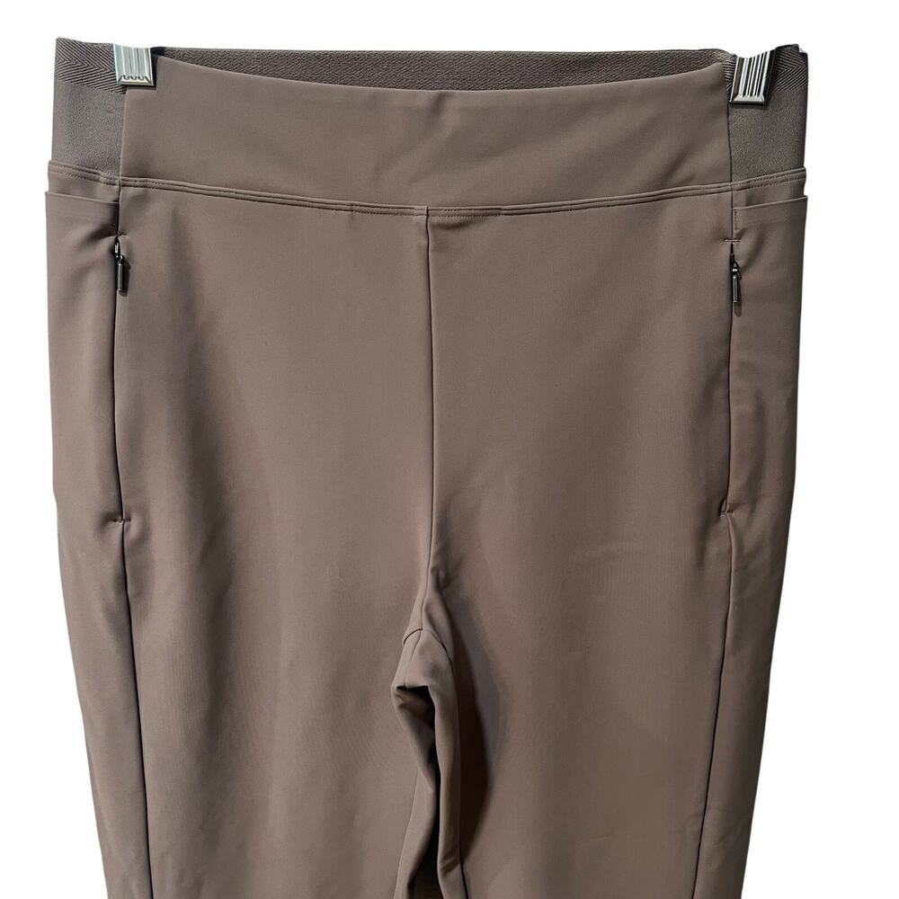 ATHLETA | Stellar Tight Legging Zip Ankle Skinny Pants Taupe Size 10 - Picture 3 of 9